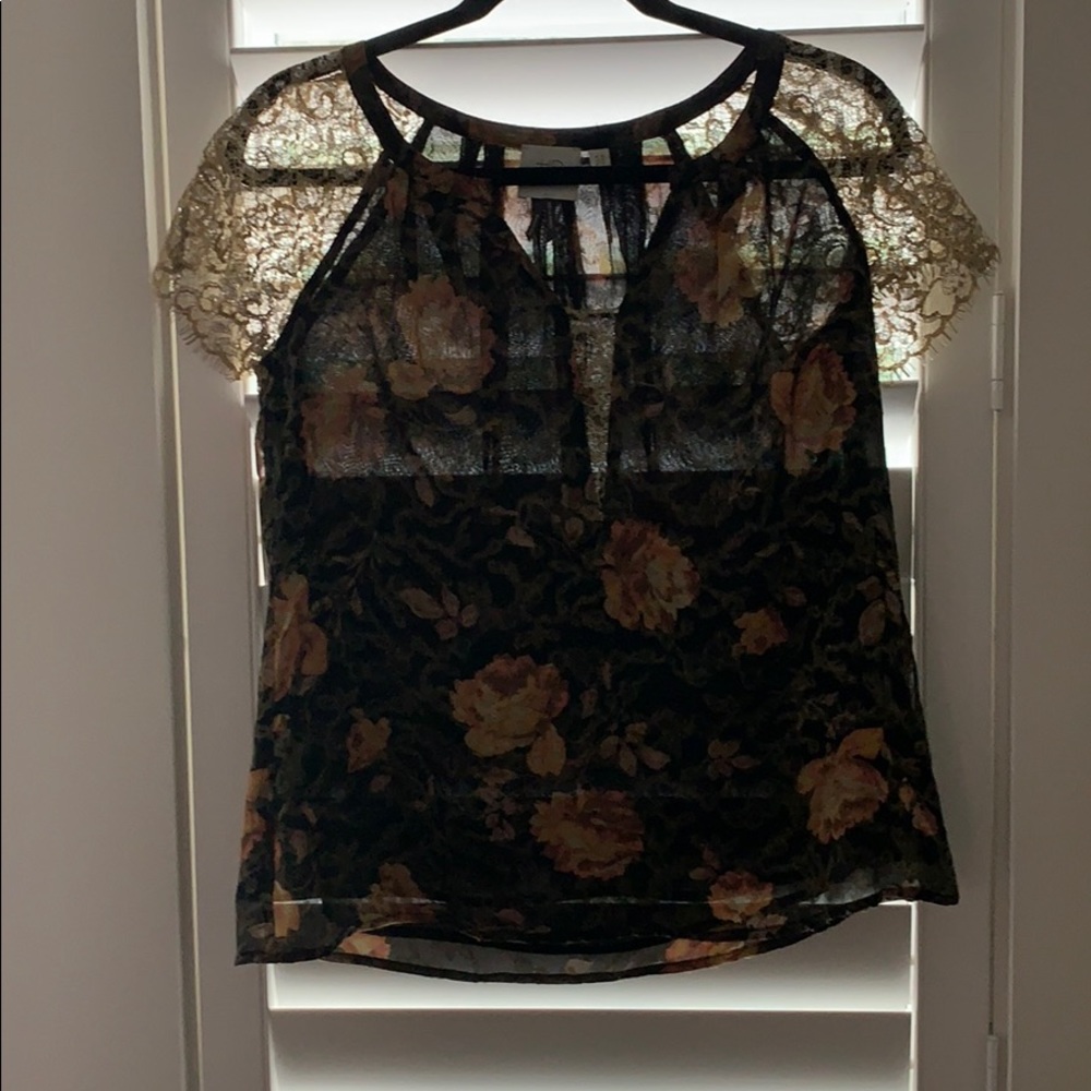 Black and brown short sleeve shirt